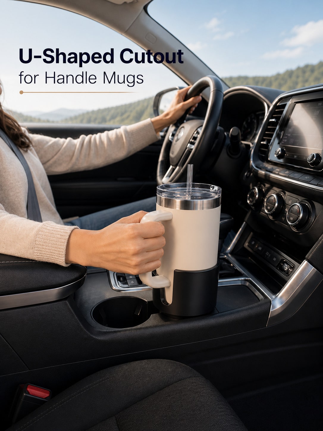 Water Bottle Holder - Auto-Getränkehalter-Erweiterungsadapter für 32-40oz Becher mit Griff,