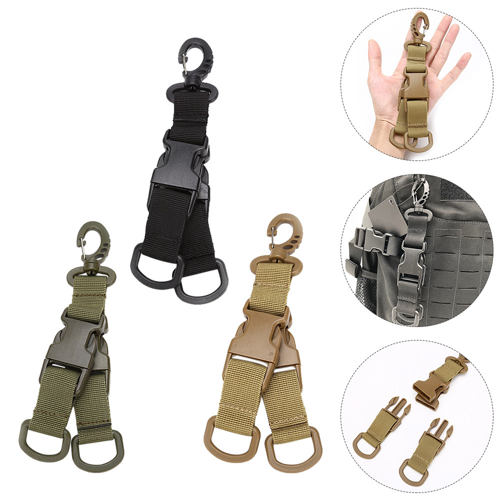 Cycling Gear Backpack - 3-teiliger drehbarer Nylon-Gurtbandschnallen-Schlüsselanhänger, abnehmbar, für Wanderrucksäcke,