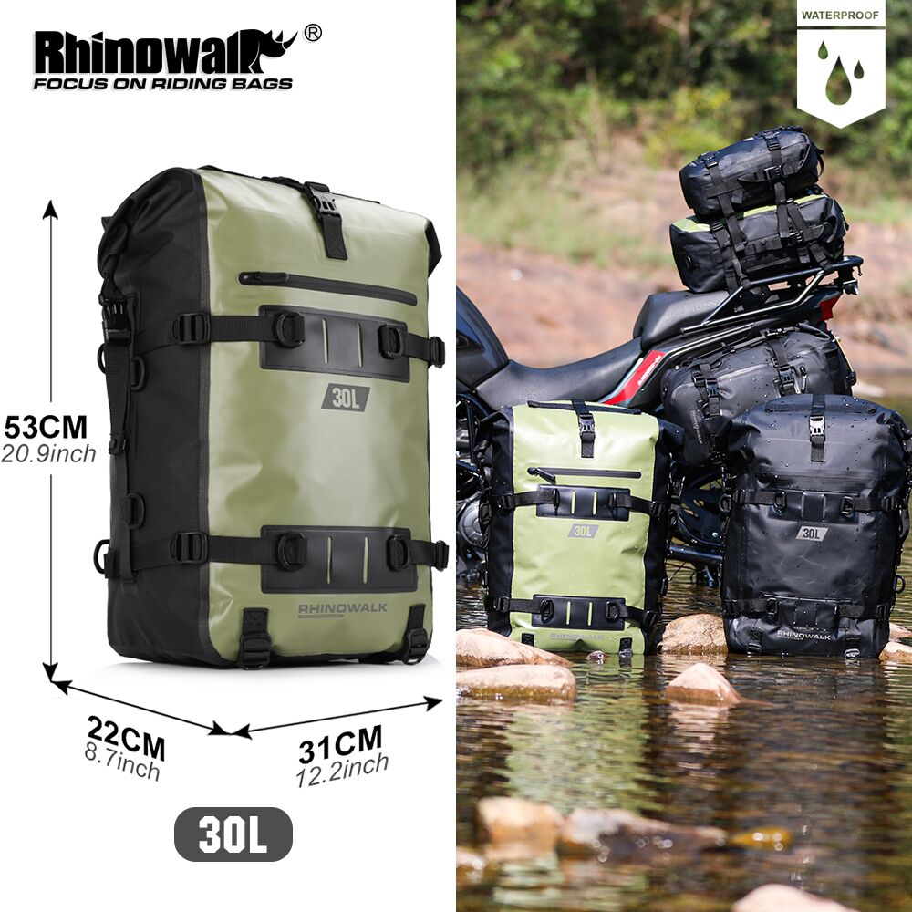 Cycling Gear Backpack - Rhinowalk Motorrad-Hecktasche, 100 % wasserdicht, Fahrradrucksack,