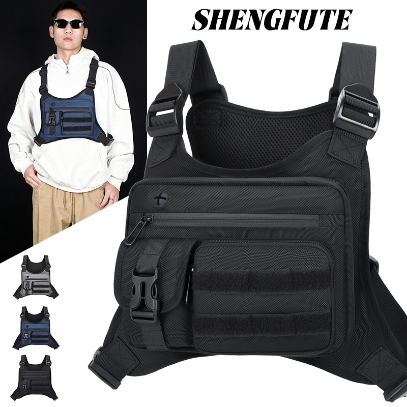 Cycling Gear Tote - Taktische Brusttasche für Herren, Mehrtaschen-Gurtweste, Molle-Tasche