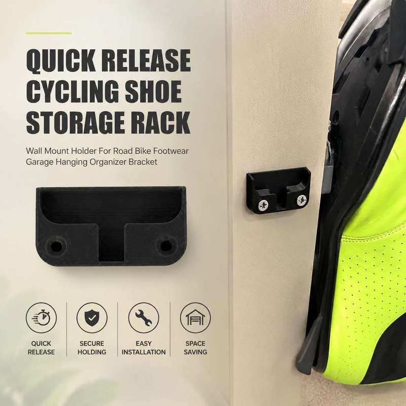 Cycling Gear Wall Organizer - Schnellverschluss-Fahrradschuh-Aufbewahrungshalter zur Wandmontage für Rennrad-Schuhe, Garagen-Hängeorganizer-Halterung