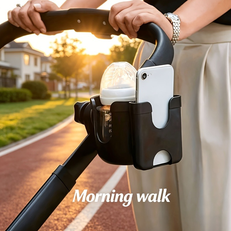 Water Bottle Holder - 2-in-1 Universeller Kinderwagen-Getränkehalter mit Handyhalterung, Universeller
