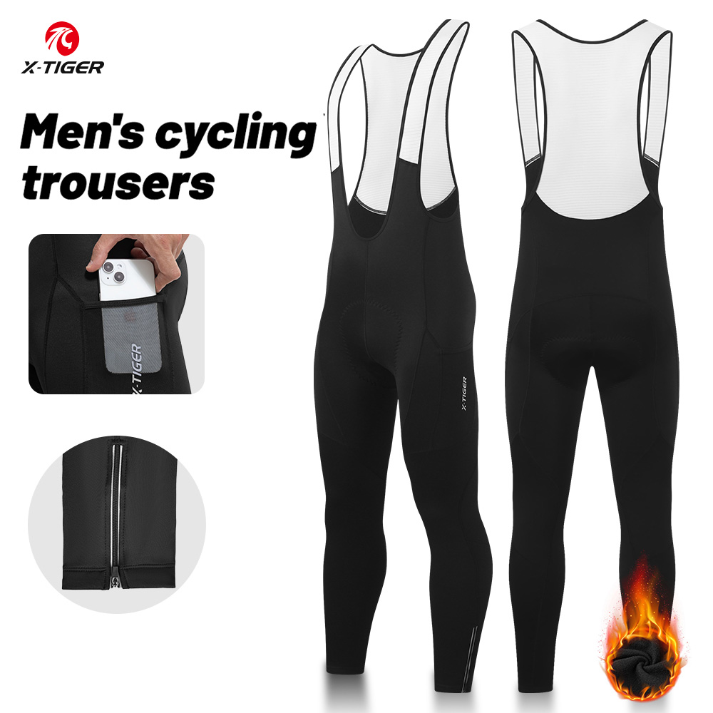 Cycling Gear To Keep You Warm - X-TIGER Herren Winter-Radhose mit Trägerhose, wärmend,