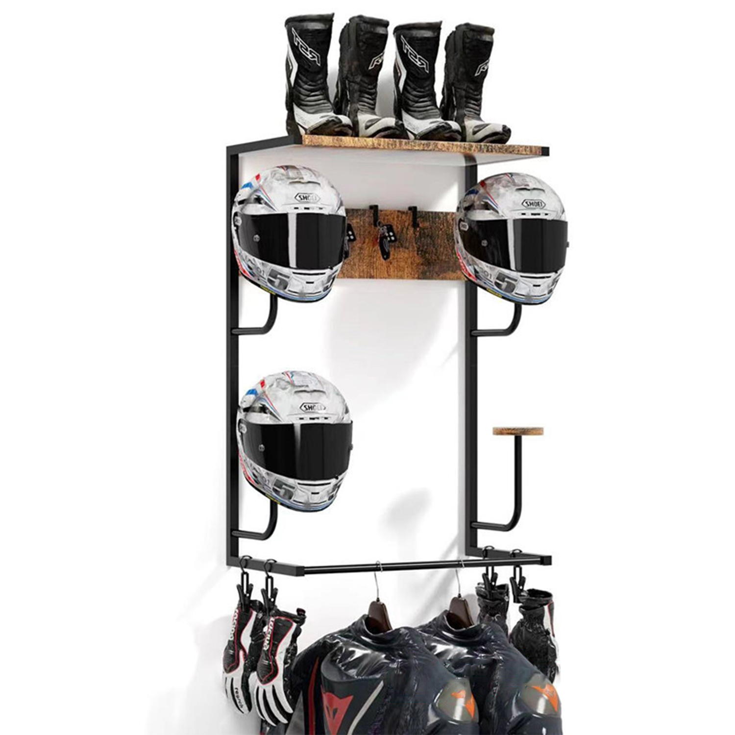 Motorradhelmhalter, Wandregal  – Cycling Gear Wall Organizer Bewertung und Preis