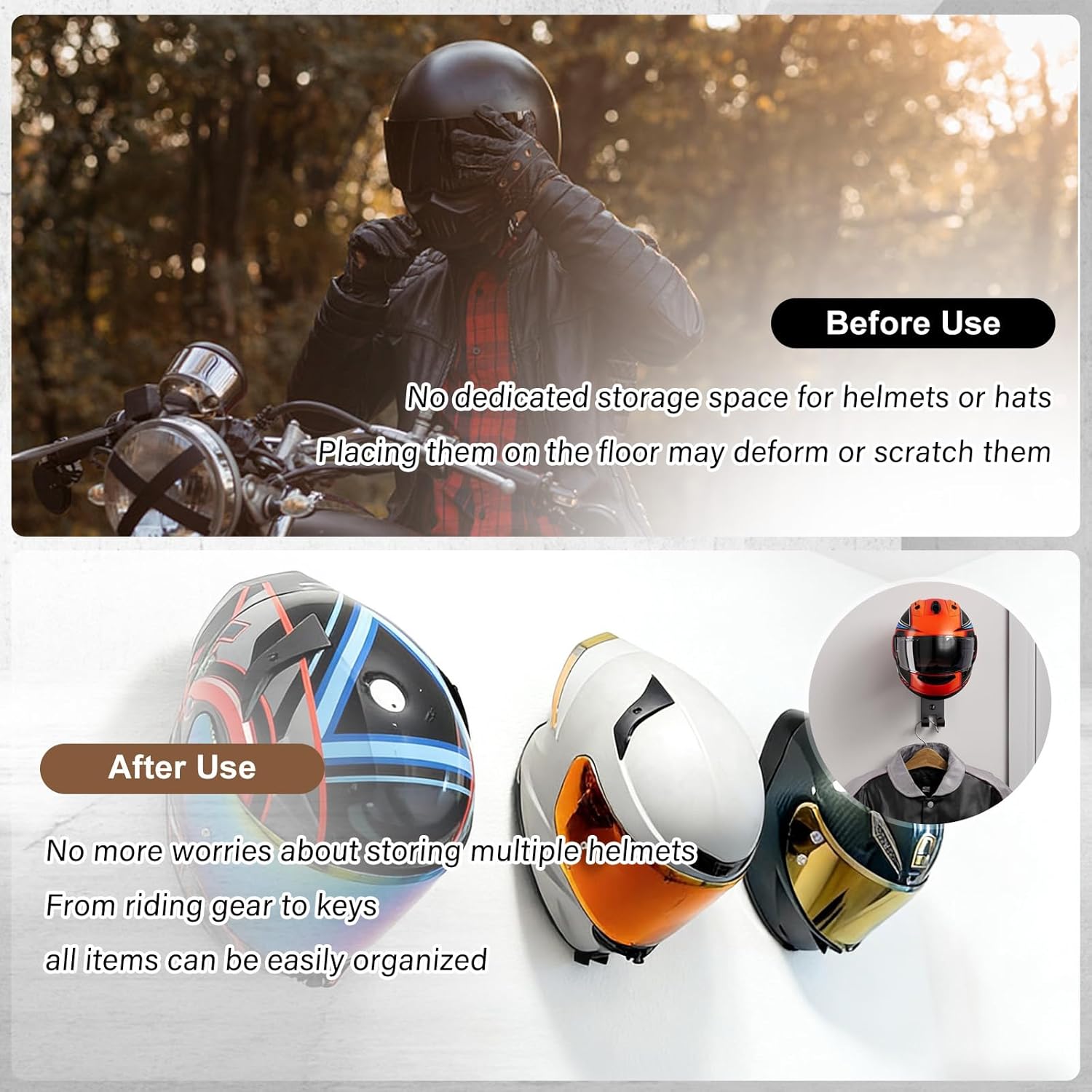 Motorradhelmhalter Wandmontage – Cycling Gear Wall Organizer Bewertung und Preis